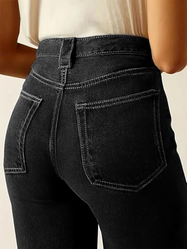 ADBUCKS Wide Leg Jeans for Women | Jeans Pant for Women | High Rise Jean I (in, Numeric, 42, Black)