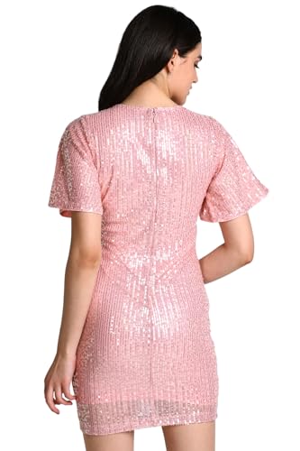 Allen Solly Women's Polyester Modern Mid-Thigh Length Dress (AHDRCRGF097706_Pink