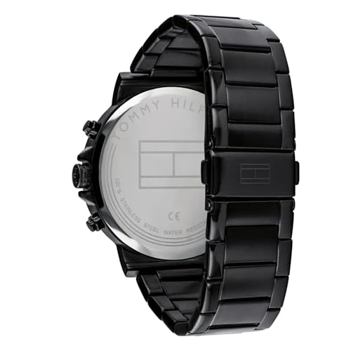 Tommy Hillfiger Quartz Black Dial Black Metal Strap Watch for Men