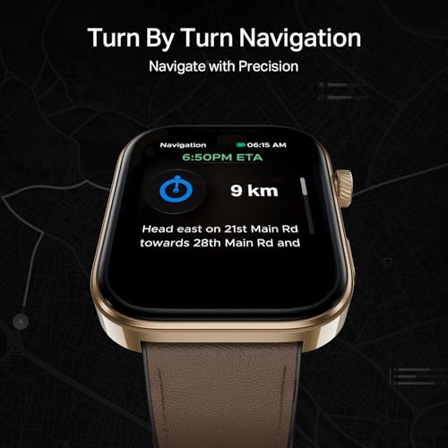 boAt Chrome Endeavour, Premium Metal Body, 1.96”(4.97cm) AMOLED Display,AI Coach Health Insights,Advanced S1 Processor,HRV,VO2 Max,Auto Watchface Refresh, Smart Watch for Men & Women (Cocoa Brown)