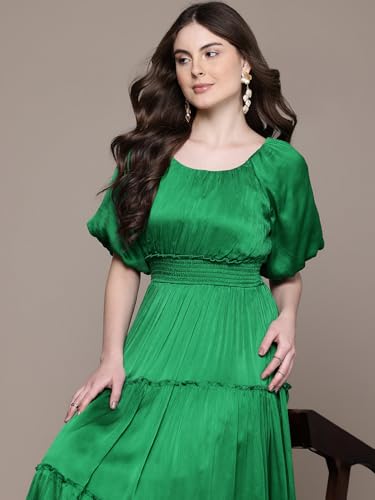 Label RITU KUMAR Emerald Vacenza Round Neck Long Dress