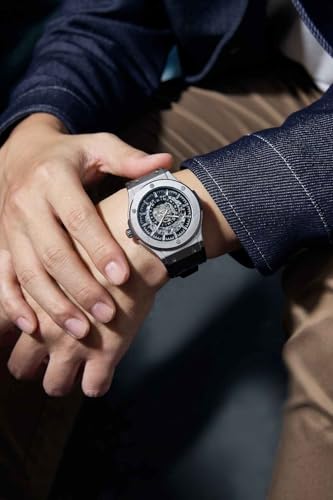 Daniel Hechter Paris Squelettique Collection Skeleton Dial Automatic Watch for Men - 24-Hour Subdial & Marker and Leather Strap - DHM1034-22