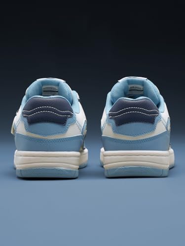 The Souled Store Urban Blaze: Blue Moon Men and Boys Low Top Sneakers | Light Blue, White & Navy Blue Retro Trainer with Faux Leather, Cushioned EVA Sole & Lace-Up Closure