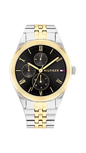 Tommy Hilfiger Women's Multifunction Stainless Steel Case and Link Bracelet Watch, Color: Two Tone (Model: 1782591), Two Tone