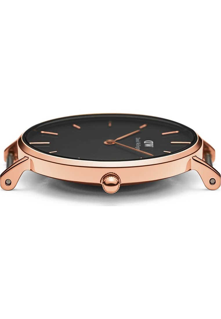 Daniel Wellington Stainless Steel Classic Petite Analog Black Dial Women Watch-Dw00100201, Black Band
