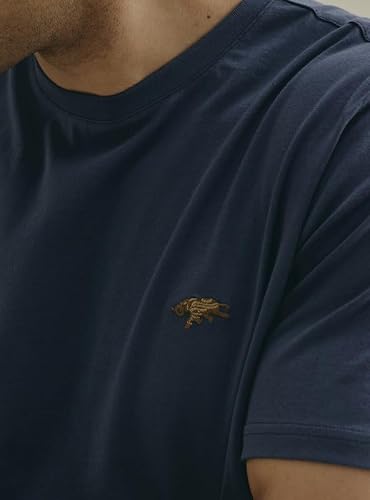 Andamen Men Compact Cotton Crew Neck T-Shirt Blue