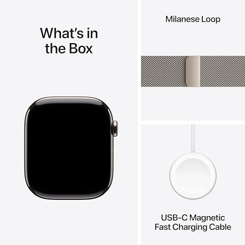 Apple Watch Series 11 GPS + Cellular 46mm Natural Titanium Case with Natural Milanese Loop - M/L