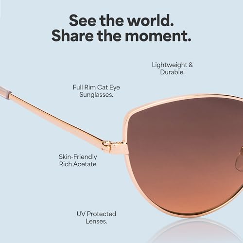 John Jacobs | Gold Pink Cat Eye UV Protected Sunglasses | For Women | Size - Large | JJ S13867 - Pack of 1