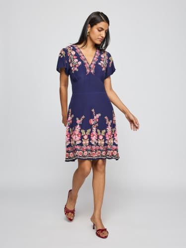 Label RITU KUMAR Navy Bloomsberry Short Dress