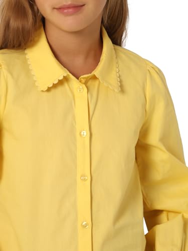 VERO MODA Girls Solid Cotton Yellow Shirt