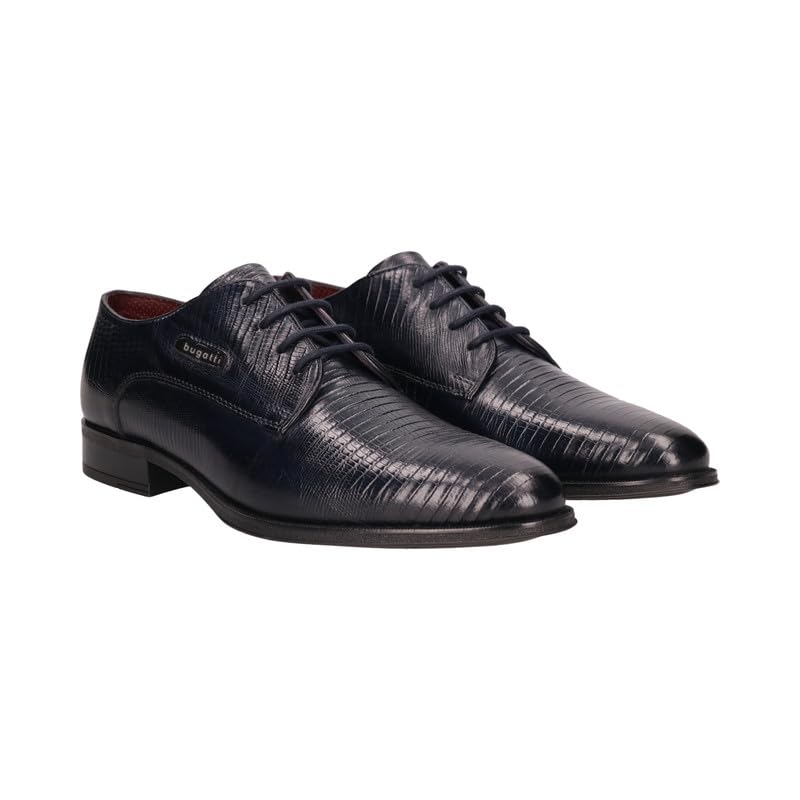 Bugatti Zavinio Dark Blue Leather Mens Derby Shoes - UK 12