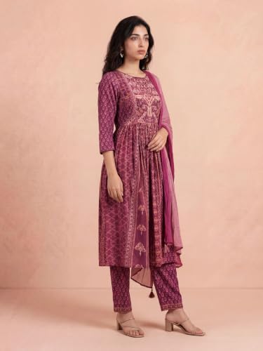 Aarke Ritu Kumar Pink Mosaica Kurta With Pant And Dupatta