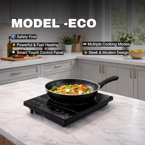 LONGER Infrared Cooktop Electric 2000W, 240V, LED Displa, Full Touch Control Induction-Style Cooktop, Ceramic Glass Surface, 6 Cooking Modes, Portable & Scratch Resistant