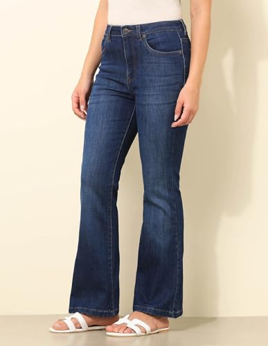 U.S. POLO ASSN. High Rise Bootcut Jeans (UWSS25JEN318_Blue_32)