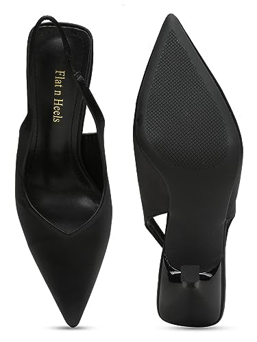 Flat n Heels Womens Black Pumps FnH 99897-BK