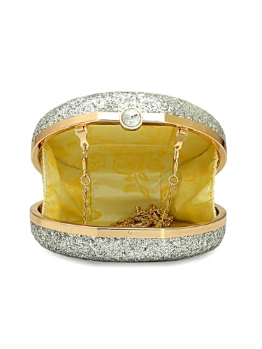 TOOBA Handicraft Women's Beautiful Flower Box Clutch Bag | Detachable Chain Sling Strap| Ladies Purse Wallet