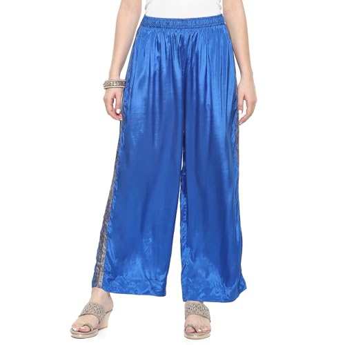 Rangriti Women's Straight Pants (RMMSTRYOF18451AW23CBTBLU_Blue