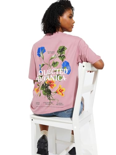 Max URB_N Women Oversized Back Printed T-Shirt (Pink_XS)