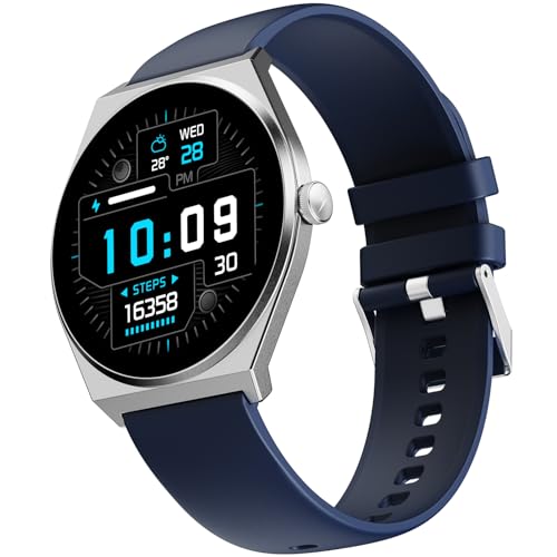Fire-Boltt Phoenix Nova Smartwatch 1.43” Slim Super AMOLED Display, 466x466 Pixel Always-On Display, Bluetooth Calling, Health Tracker for Men & Women Classic Blue