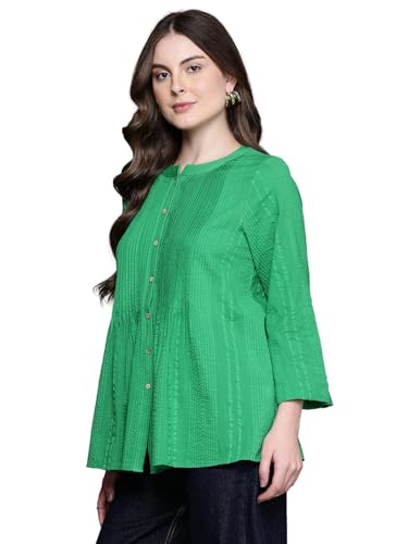 Aarke Ritu Kumar Green Ridhi Solid Shirt