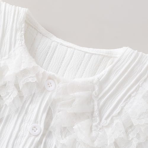 Hopscotch Girls White Full Sleeves 2-Pc Floral Applique Jeans Set For Age (5-6 Years)