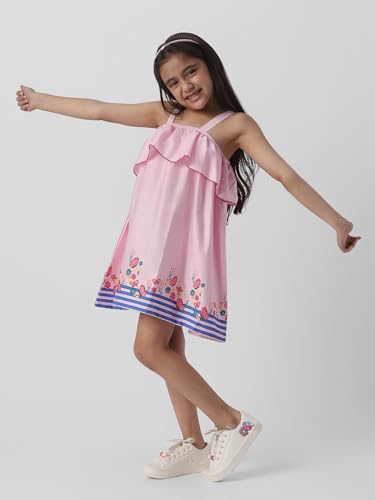 Nautinati Girls Strap Sleeve Casual Dress | Age 3-8 Years Pink
