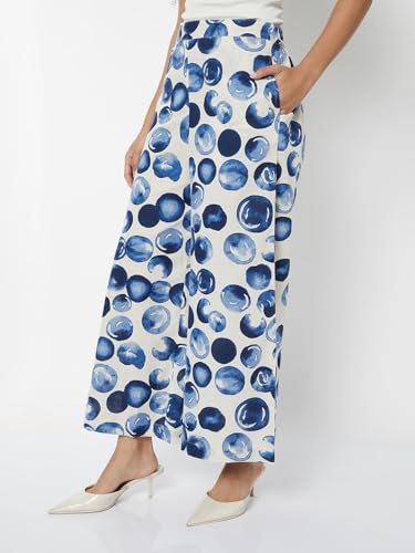 Max Women Printed Palazzos(White_M)