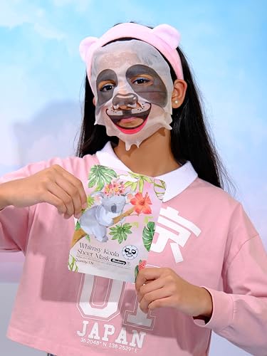 Whimsy Beauty Koala Kids Facial Sheet Mask | Hydrating Face Mask with Glow Boosting Serum | Gentle Skin Care Sheet Mask for Girls | 4 to 16 Years | Organic, Natural, Chemical Free | 20 gram
