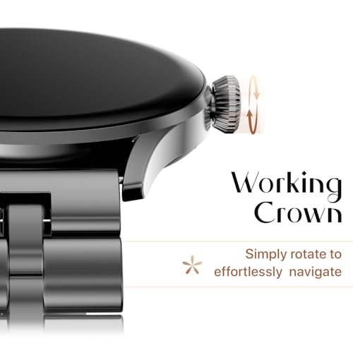 Fire-Boltt Glitz Women Smart Watch with 1.19” AMOLED Display, Bluetooth Calling, Rotating Crown, Always On Display, 1000 Nits Brightness, IP68 Waterproof Black