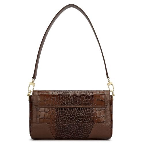 Da Milano Leather Shoulder Bag for Women - Brown (01939OL)