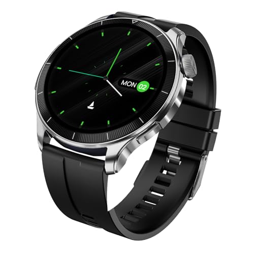 boAt Chrome Eon, Premium Metal Body, 1.43” (3.63 cm) AMOLED Round Display, AI Coach Health Insights, Advanced S1 Processor, Auto Heart Rate, HRV, VO2 Max, Smart Watch for Men & Women (Sterling Black)