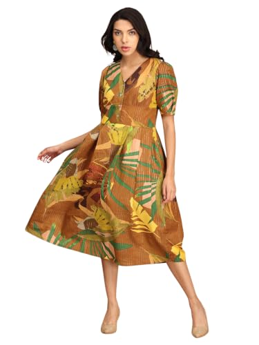 The Mom Store Clay Canvas Women's Cotton Lurex A-Line Dress
