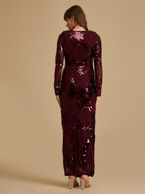 Kazo Lenora Maxi Dress for Women Maroon