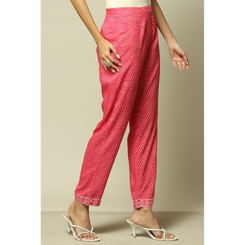 Rangriti Women's Straight Pants (GLBLBNDHN18890AW23PNK_Pink