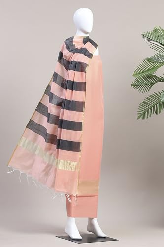 BIBA Women Pink Cotton Unstitched Suit Set_FREE SIZE
