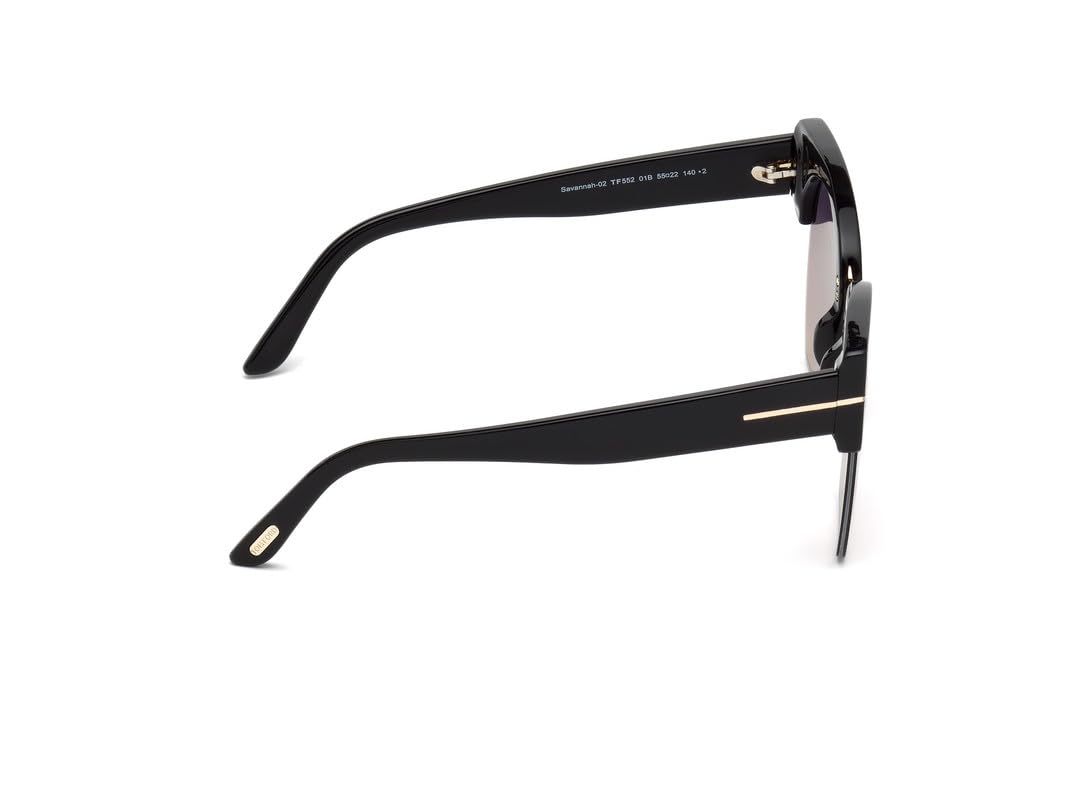 Tom Ford UV Protected Black Bug Eye Half rim Sunglasses for Men - FT0552 55 01B