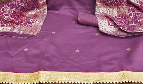 Leeli Peeri Designer Women's Roman Silk Embroidery Work Unstitched Salwar Suit Dress Material 1255PDM3