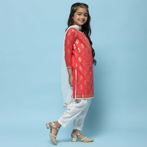 Biba Girls Cotton PRINTED STRAIGHT Suit Set (KWCOLOR IMPRINTS2953E_RED_3), 2-3 Years
