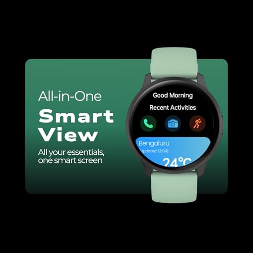 Fastrack Jupiter R3 1.38" Ultra UV Round Display with Nitro Fast Charging,Single Sync BT Calling, HRM, SPO2, Upto 5 Days Battery Life Smart Watch for Man & Woman - Sage Green