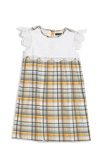 Allen Solly Girls White Check Regular Fit Casual Dress