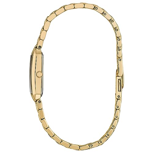 Citizen Ladies' Eco-Drive Classic Dress Corso Stainless Steel Rectangle Watch, 2-Hand, Jewelry Clasp, Gold Tone/ Champagne Dial, Classic