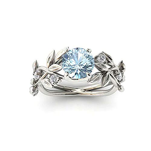 RUVEE Greek Queen Pacific Blue American Diamond Platinum Plated Alloy Ring for Women (8)
