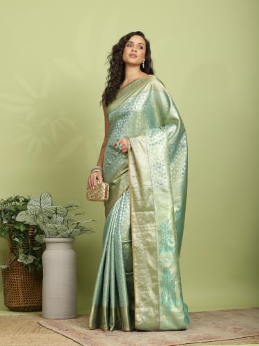 Meena Bazaar Women's Art Silk Saree | Elegant Designer Silk Saree | Soft Lightweight Traditional Ethnic Saree for Wedding, Festival, Party & Special Occasions