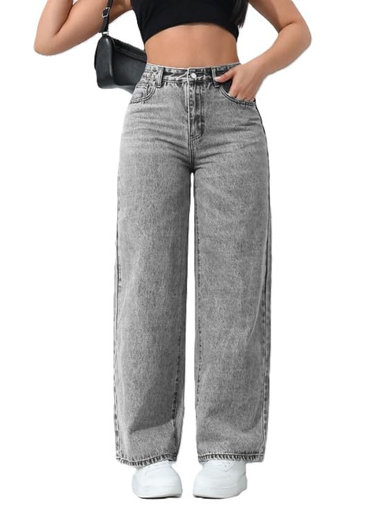 Ben Martin Baggy Jeans for Women || Women,s Loose Jean Pants || Oversized Jean's for Women's || Wide Leg Jean,s for Woman || Casual Jins for Woman's || Loose Jin Pant for Woman,s Grey 01-30