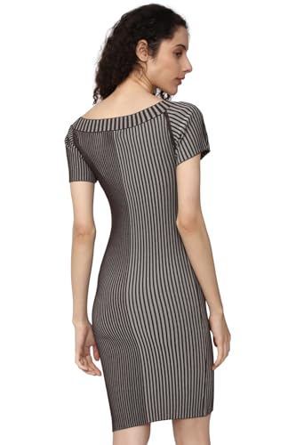 Van Heusen Women's Nylon Blend Modern Mid-Thigh Length Dress (VWFDFRGH921094_Black