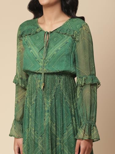 Aarke Ritu Kumar Green Printed Long Dress