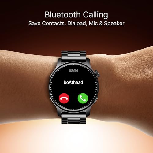 boAt Ultima Prime smartwatch with 1.43” AMOLED Display, AOD, Personalized Fitness Nudges, Functional Crown,100+ Sports Modes, Create Your Own Watchface, smartwatch for man and Woman (Steel Black)