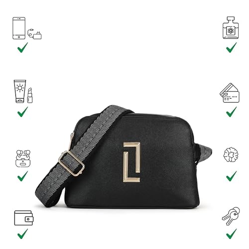 Lavie Luxe Wayne 2 Comparment Medium Solid Cross Body Sling Bag | Ladies Purse Handbag | Ladies Gift