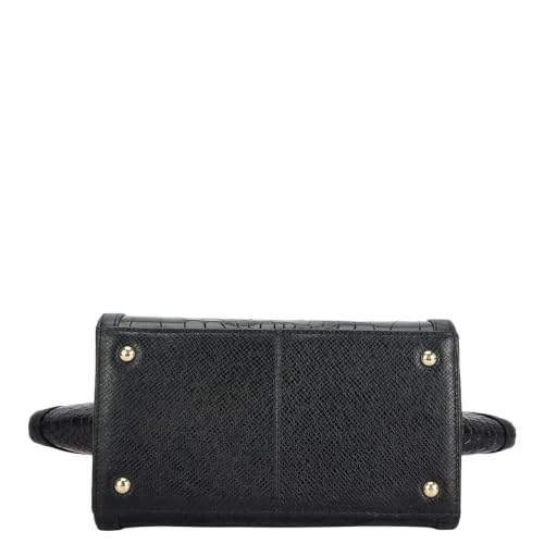 Da Milano Leather Shoulder Bag for Women - Black (LB-02419)