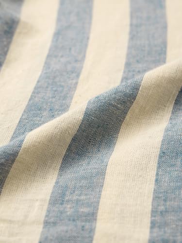 The Souled Store Cotton Linen Stripes: Coastal Men and Boys Long Sleeves Collared Neck Button Front Regular Fit Cotton Linen Shirts